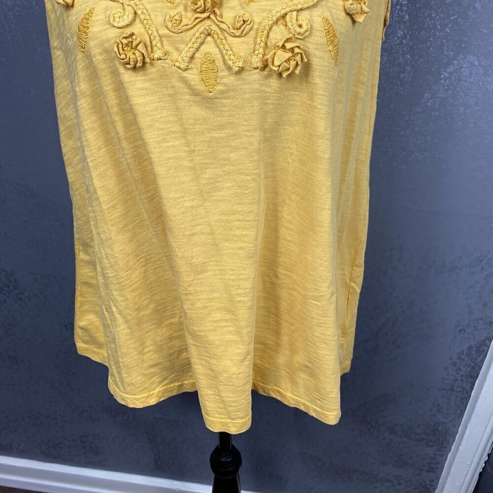Style & Co tropical travel tumeric soutach embroidered swing tank top. sz 0X - Picture 4 of 9